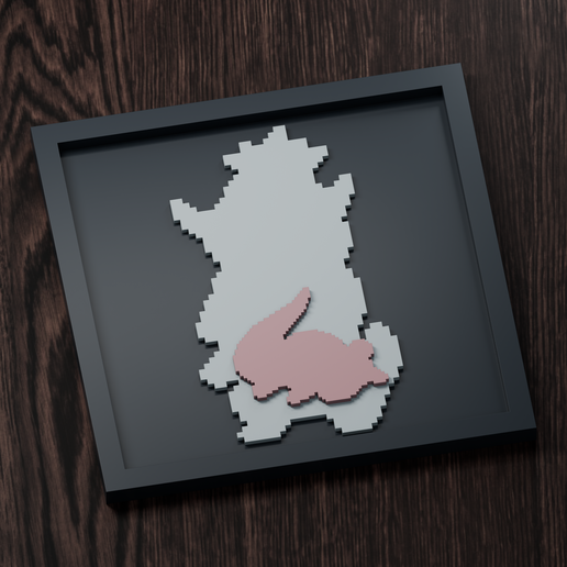 Slowking Line - Pokemon Silhouette Frame | Gen 3 sprite style | STL