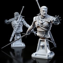 Geralt004_Camera-3.png STL file Bust of Geralt・3D printing design to download