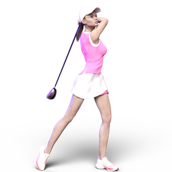 golfgirl1.png Файл STL ГОЛЬФ ДЕВУШКА ЖЕНЩИНА 2・Шаблон для 3D-печати для загрузки