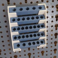 bit5pc-b1.jpg Archivo STL 5-F. PORTAPUNTAS, PORTAPUNTAS CORTO PARA PARED PERFORADA KÜPPER (EU PEGBOARD)・Diseño de impresión en 3D para descargar