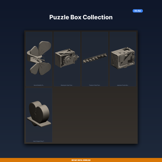 Puzzle Box Collection - 5-Model STL Bundle