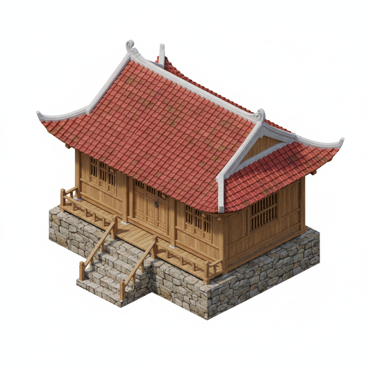 Chinese Ancient Building 3D Model – Traditional Temple Pavilion Design