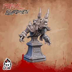 Bust-1.jpg Fichier 3D Bust Croxigor - Équipe Lizardmen・Objet imprimable en 3D à télécharger