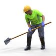 Co-c1.50.137.jpg N10 Construction worker with shovel, troweling tool and helmet