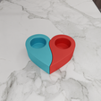 untitled.png 3D Heart Shape Tea Light Holder For Couple Gift With Stl File & Valentine Heart, Heart Gift, 3D Printed Decor, Heart Decor, Candle Holder