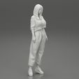 Girl-0008.jpg Attractive Woman Wearing Off Shoulder sneakers and pants 3D Print Model