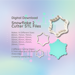 Cover-7.png Clay Cutter STL File Snowflake 2 - Christmas Earring Digital File Download- 14 sizes & 2 Cutter Versions, cookie cutter, christmas ornament