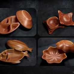 Bowl-Pack-©.jpg Fichier 3D Pack Bols - Fichiers CNC pour le bois (STL)・Objet pour imprimante 3D à télécharger
