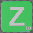 Z.png 3D Printable Scrabble Letters .STL File - Custom Large Tile Sets for Board Games