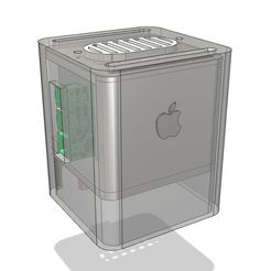 pizap.com14930412759161.jpg Archivo STL gratis Frambuesa pi (Macintosh) G4 Cube Mini (Frambuesa Pi 2 + 3 Estuche)・Modelo para descargar y imprimir en 3D