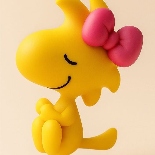 🥜 Woodstock Peanuts with Pink Bow - Snoopy Best Friend・ STL 3D