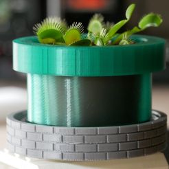 P1240052.jpg STL file Piranha Plant Pipe Flower Pot (Venus Flytrap)・Template to download and 3D print