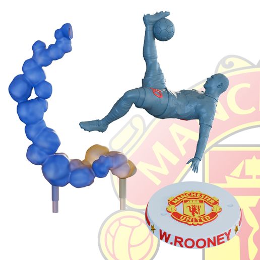⭐ Wayne Rooney Bicycle Kick – 3D Printable Football Figure・ 3D