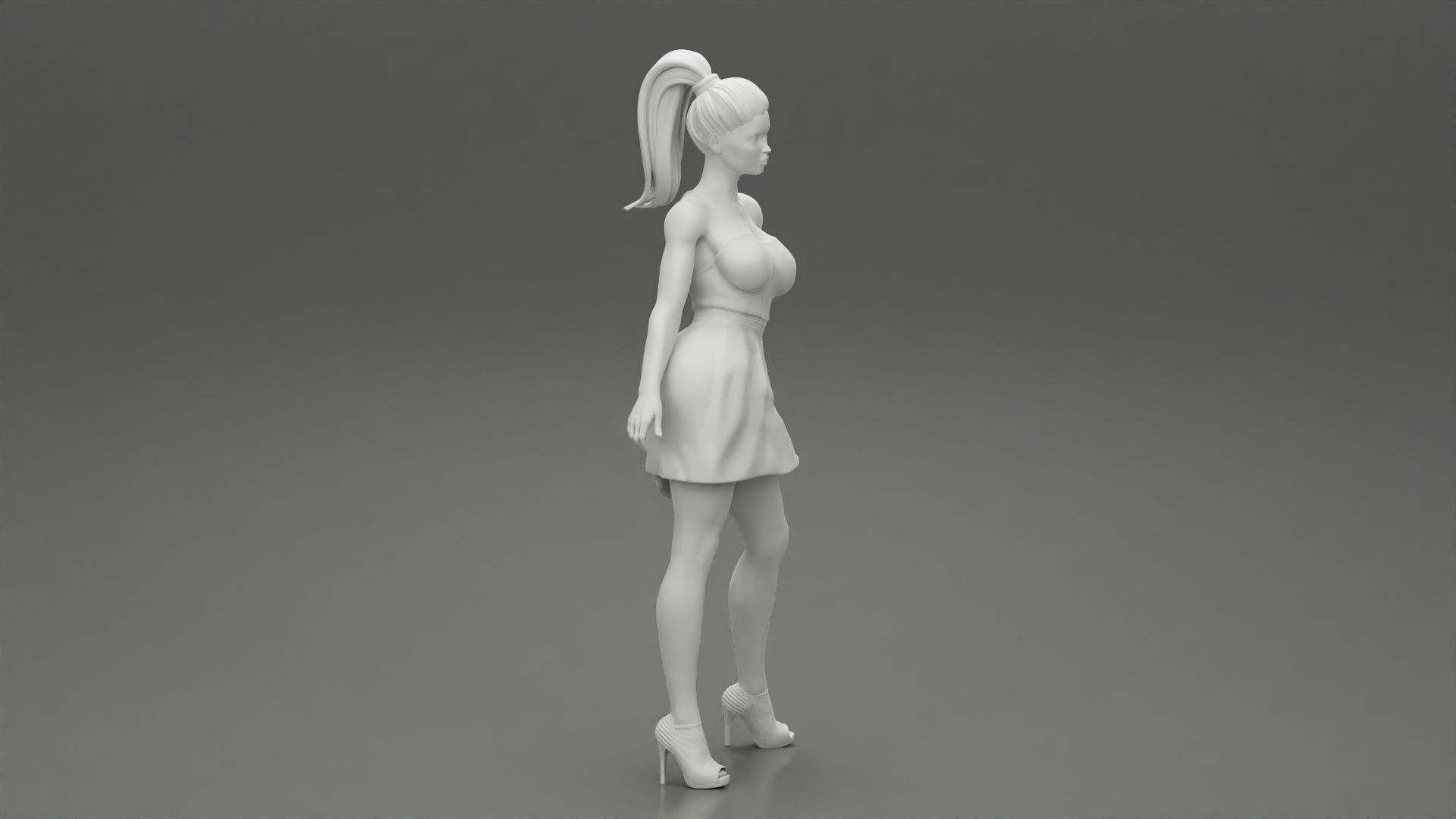 3d File Beautiful Woman In Sexy Dress Posing 3d Print Model・3d Printer Design To Download • Cults 0654