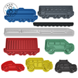 Transport_8cm_ALL_C.png Train - Transport Set (no 6) - Cookie Cutter - Fondant - Polymer Clay