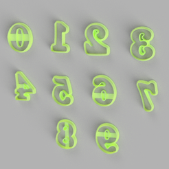 numers.png STL file Cookie Cutter Numbers 0 to 9 x9・Template to download and 3D print