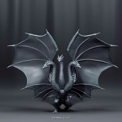 3.jpg KING GHIDORAH - GODZILLA 3D PRINTING MODEL STL