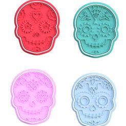 Screenshot_2.jpg 3D file Day of the Dead cookie cutter set of 4・3D print design to download