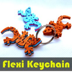 jtronics_flexi_geckodual.jpg Free STL file Flexi Articulated Keychain - Gecko Dual Color・Design to download and 3D print