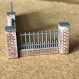 Brick-Wall-Metal-Fence-Print-5.jpg Model Railway Brick Wall with Metal Railings