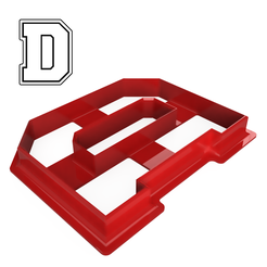 Varsity-D-1.png STL file Varsity Style Letter D Cookie Cutter・3D printer design to download