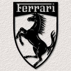 project_20230726_2100473-01.png Ferrari emblem wall art ferrari wall decor ferrari logo 2d art