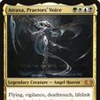 (( Legendary Creature — Angel Horror 65 a bi Flying, vigilance, deathtouch, lifelink | At the beginning of your end step, proliferate. (Choose any numb ‘manents andlor players, then giv ‘h another counter of each kind already there.) ge Ci) PS a ec Ua ad Atraxa MTG Litho