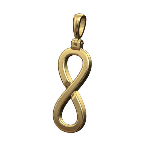 Infinity pendant with bail 3D print model 3D model