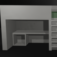 Loft-Bed-Preview-1.png Archivo STL Cama alta con mesa de estudio en el interior・Design para impresora 3D para descargar, fikrizarif