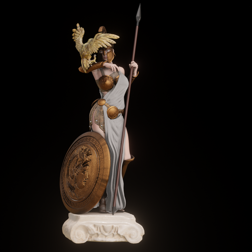 Schermata-2023-11-02-alle-14.42.27.png Athena Greek Goddess - 1to10 statue STL file 3D print model
