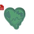 232981118_4623027377727798_5559560970827056606_n.jpg Zombie Heart Creepy Cookie Cutter with Stamp STL FILE