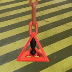 3DWarningSign.jpg STL file Warning signal 3D danger suspended by a plastic signal chain・3D printer design to download