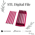 19.png Thin 5Sticks Cutter #1, Digital STL File, 2 Cutter Versions, Instant Download, STL file for 3D Printer, 10 sizes, 3mm wide