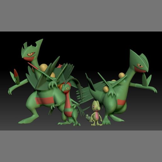 Sceptile1.jpg Pokemon Treecko Grovyle Sceptile Mega Evolution