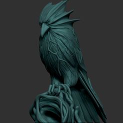 birdstatue-1.jpg Raven Staff Topper 3D Sculpture
