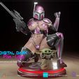 1.jpg Archivo 3D Chica mandaloriana con bebé Yoda con versión NSFW y versión miniaturas COMBO PACK・Plan imprimible en 3D para descargar