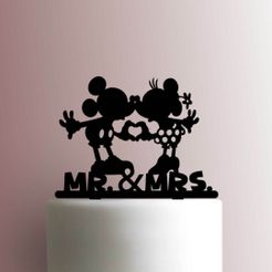 JB_Mickey-and-Minnie-Mouse-Mr-and-Mrs-225-B018-Cake-Topper.jpg Archivo STL TOPPER MICKEY AND MINNIE MR MRS・Objeto de impresión 3D para descargar