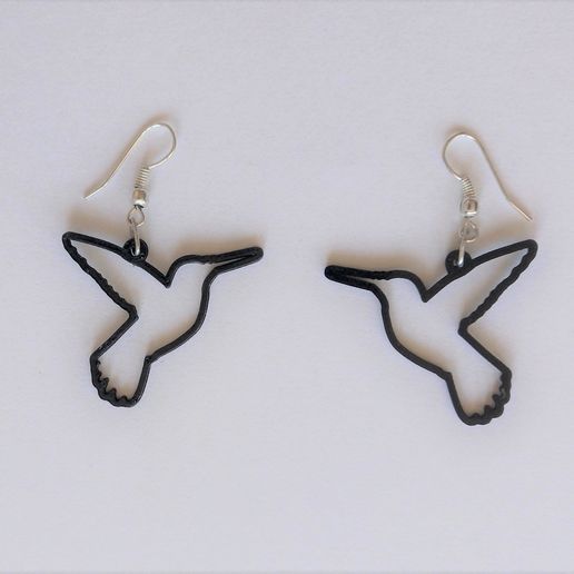 Bird earrings, 3d printable flat earrings 3D model