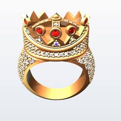 61698058_2070757656561729_4225680844926222336_n.jpg Download STL file Tupac's Self Designed Crown Ring • 3D printing object, KalamityKontact
