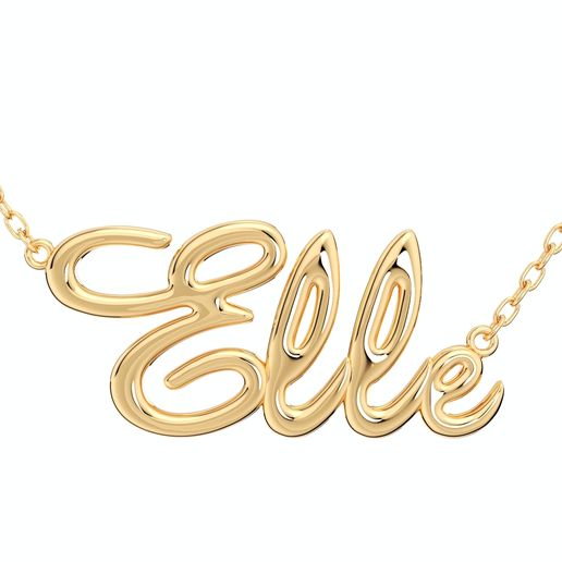 Elle Shiny Surface Version Jewelry Font Necklace Pendant Design-EDS-B 3D Print Model 3D model