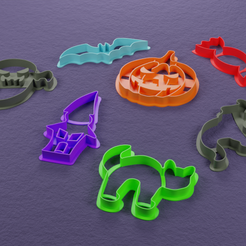 Pack_1_Rendered.png Halloween cookie cutter model pack 1