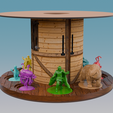 MiniTower-Wood.png MiniTower - Filament Spool Recycling Miniatures Display (Modular, Stackable, Interlockable) - Turn Empty Filament Spools Into D&D Displays!