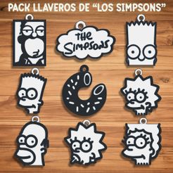 Los-Simpsons.jpg STL file PACK 9 " THE SIMPSONS " KEY RINGS / KEY CHAIN・3D printer design to download