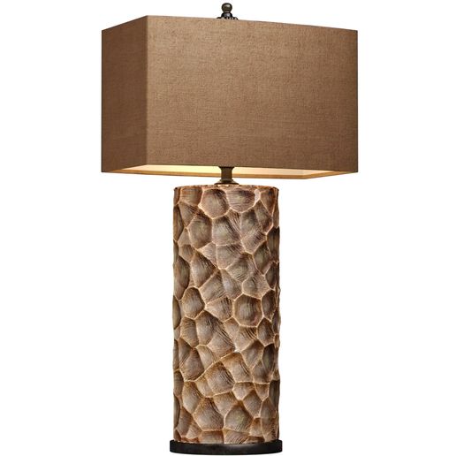 Bronze Metal Tall Oriental Nightstand Art Deco Table Lamp 3D model - 3D model önizlemesi