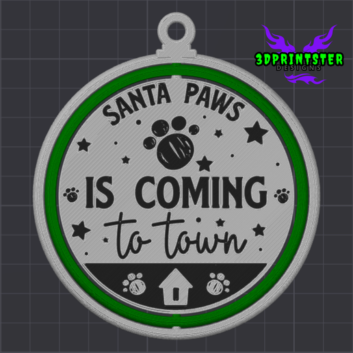 Santa-Paws-Is-Coming-To-Town.png 🎄 ¡48 adornos giratorios para el árbol de Navidad!
