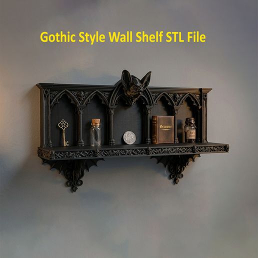 Gothic Bat Wall Shelf, Spooky Home Decor, Dark Academia Floating Shelf, Victorian Style Altar Shelf, Witchy Room Decor, Gothic Gift