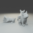 2.png Low polygon French Bulldog 3D print model  in three poses
