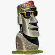 model-1.png Moai statue wearing sunglasses and a party hat NO.2