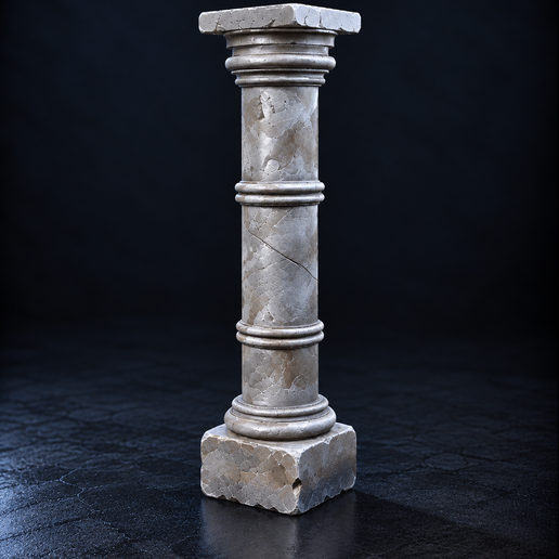 Columna Clásica con Anillos Ornamentales