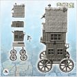 3.jpg Fantasy medieval shop on four wooden wheels with sign and round window (3) - Medieval Gothic Feudal Old Archaic Saga 28mm 15mm RPG
